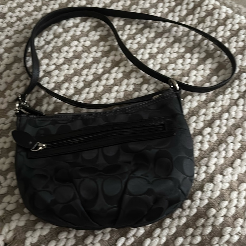 Small Black Coach Handbag, EUC